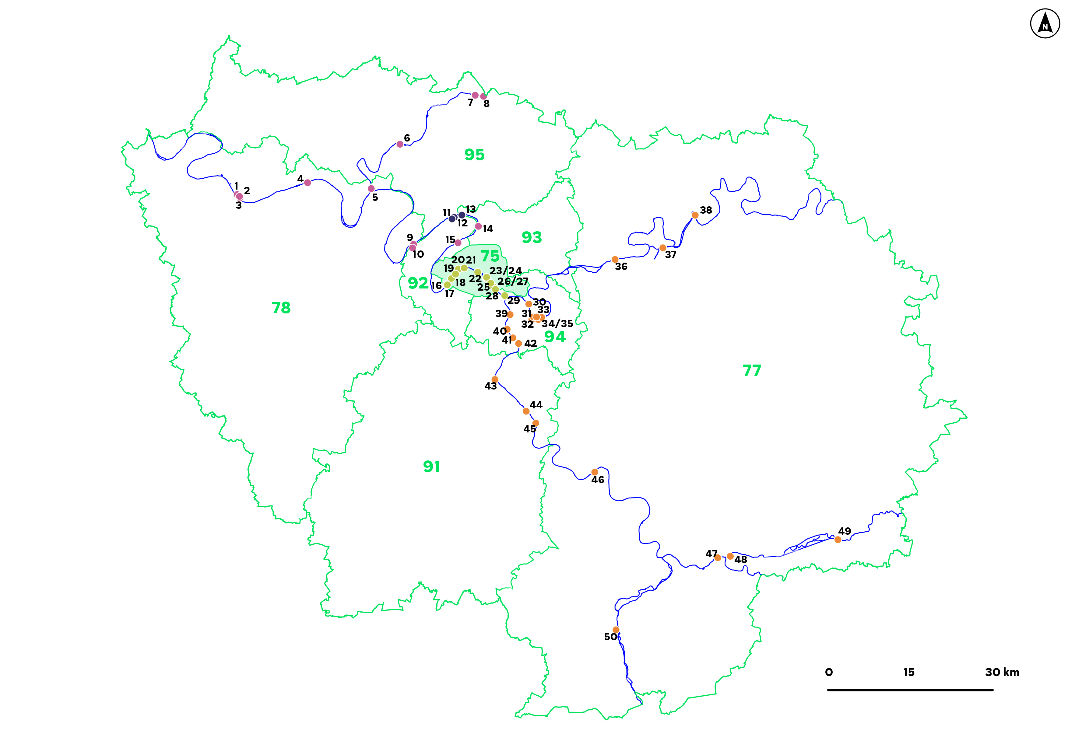 Retrouvez tous les quais à usage partagé avec les caractéristiques de chacun sur la carte interactive développée à cet effet.
