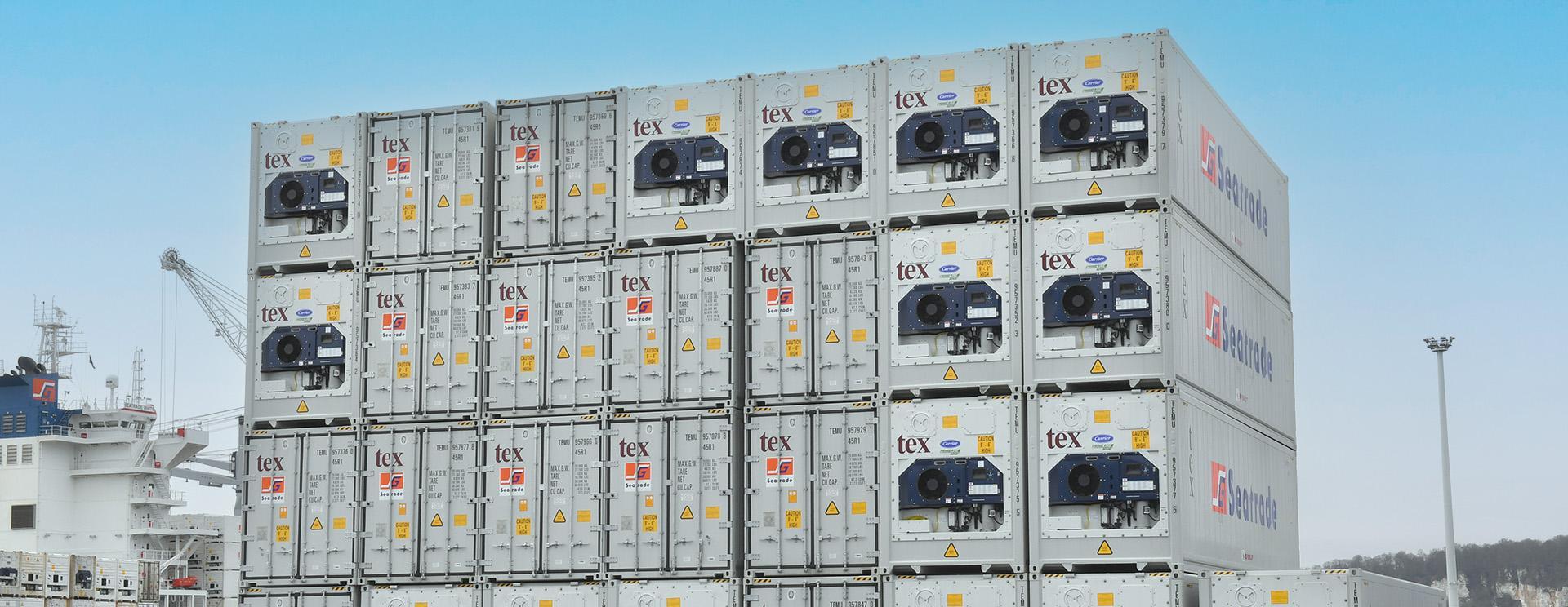 Stockage de conteneurs frigo sur un terminal maritime