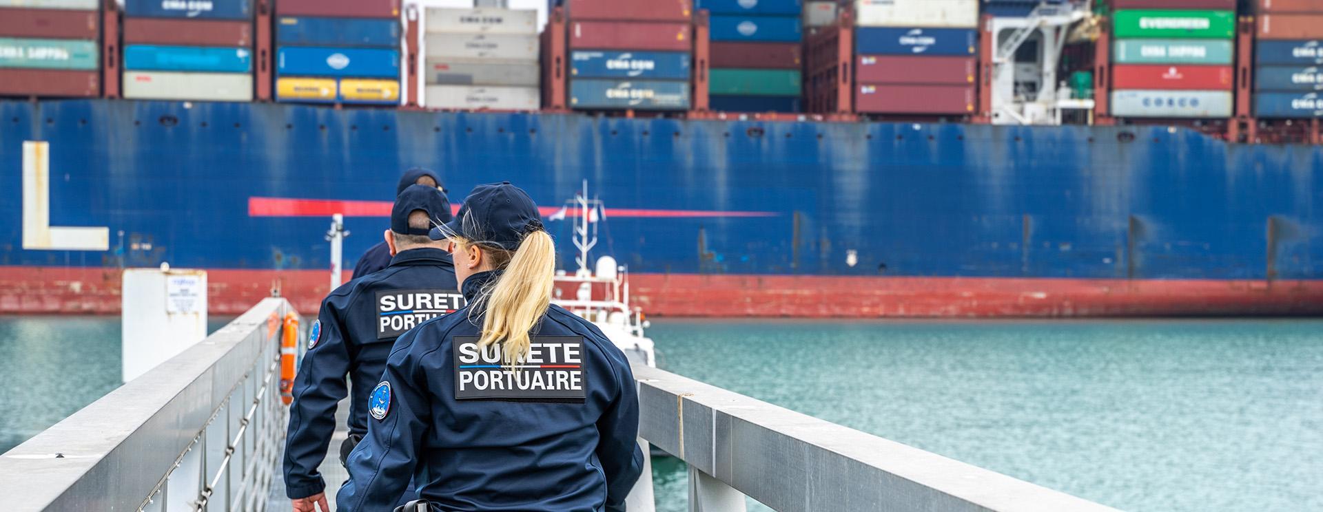 La Sureté Portuaire en inspection sur les terminaux et la digue sud de Port 2000
