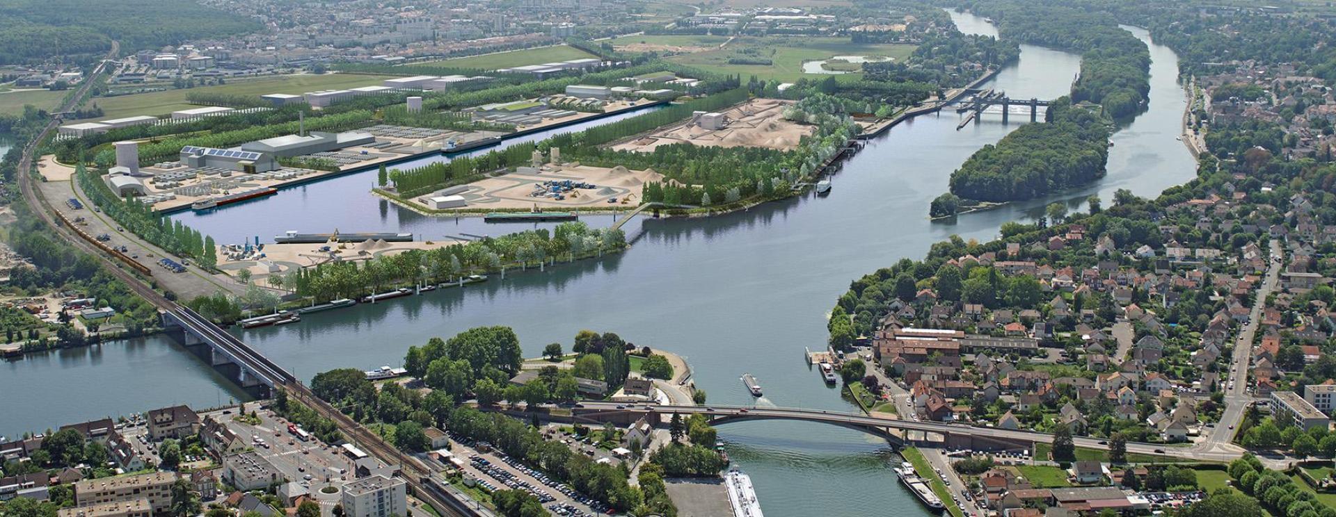 Vue aérienne Port Seine-Métropole Ouest