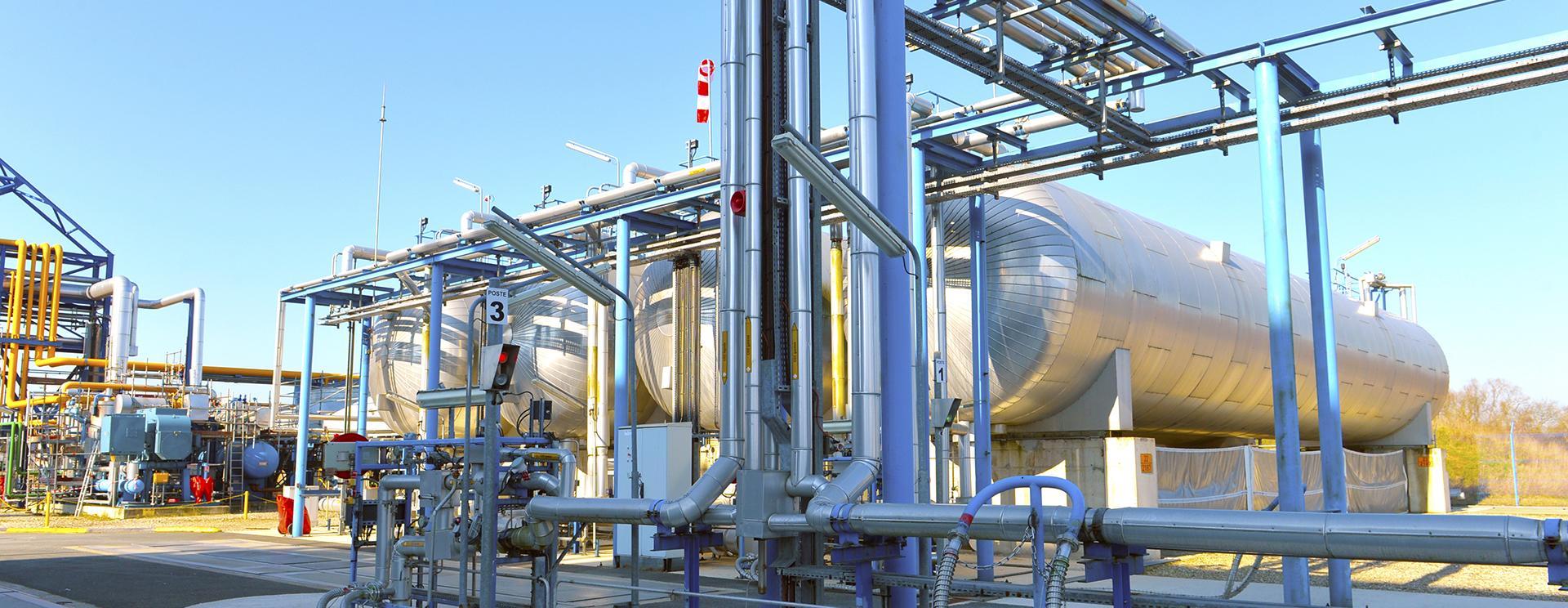 Reservoirs d'hydrogène chez Air liquide à Port Jérôme