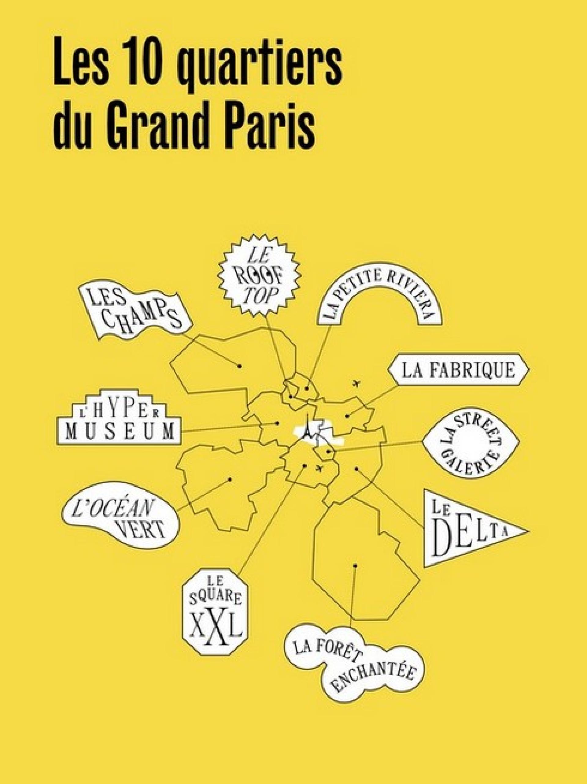 Carte des 10 quartiers du Grand Paris - Agrandir l'image, fenêtre modale