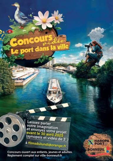 Affiche du concours vidéo organisé par le port et la ville de Bonneuil - Agrandir l'image, fenêtre modale