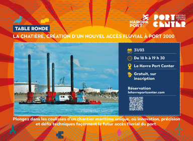 Visuel conférence chatière organisée le 3103 par LH Port Center - Agrandir l'image, fenêtre modale