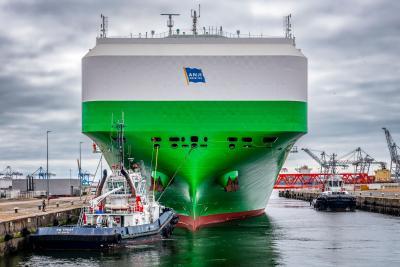 Escale inaugurale du roulier Anji Ansheng au Havre - Agrandir l'image 2 sur 3, fenêtre modale
