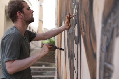 Fresque murale réalisée pour le festival Phénomène Art - Agrandir l'image, fenêtre modale