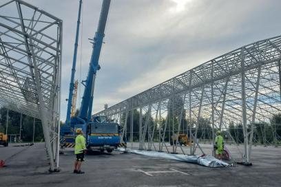 Hangars ISB sur le port de Rouen Honfleur - Agrandir l'image, fenêtre modale