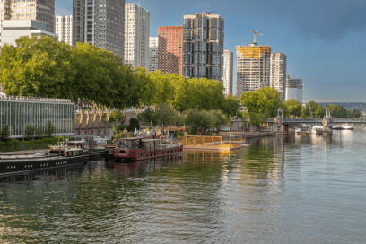  Zone de baignade dans la Seine. Face à Ile aux Cygnes - Agrandir l'image, fenêtre modale