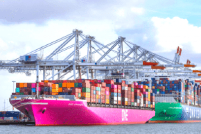 Vue du terminal conteneurs du Havre - Enlarge image, modal window