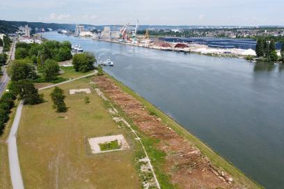 Vue aérienne zone humine - Bords de Seine à Val-de-la-Haye à Rouen - Agrandir l'image, fenêtre modale