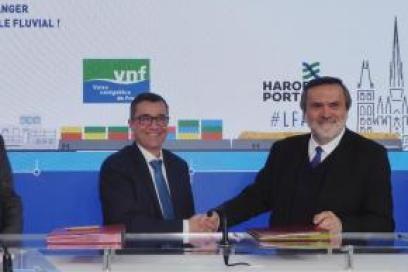 Convention VNF / HAROPA PORT pour le développement du fluvial - Agrandir l'image, fenêtre modale