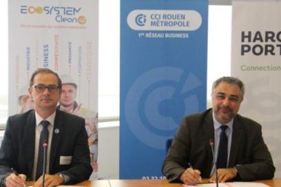 Signature entre HAROPA PORT et ECOSYSTEM CLEON 4.0 - Agrandir l'image, fenêtre modale