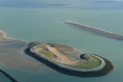 Vue aérienne de l'Ile aux Oiseaux - Agrandir l'image, fenêtre modale