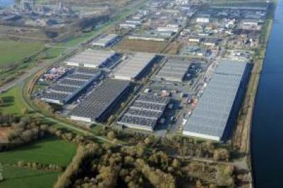 Vue aérienne de l'entrepôt Prologis au Havre - Enlarge image, modal window