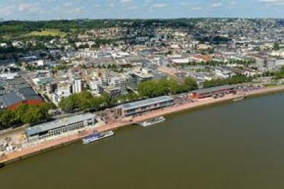 Vue aérienne Rouen rive droite - Agrandir l'image, fenêtre modale