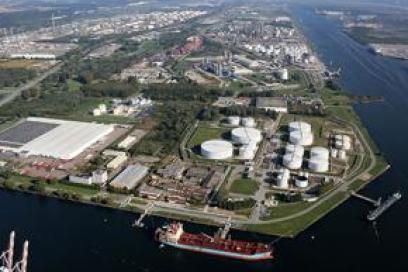 Vue aérienne du port du Havre - Agrandir l'image, fenêtre modale