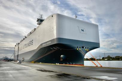 Le Hoegh Aurora en escale au port du Havre - Agrandir l'image, fenêtre modale